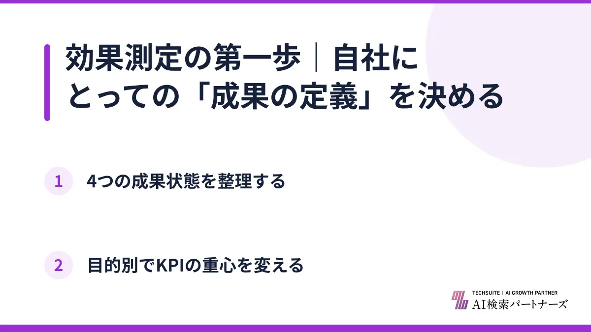 効果測定の第一歩｜自社にとっての「成果の定義」を決める