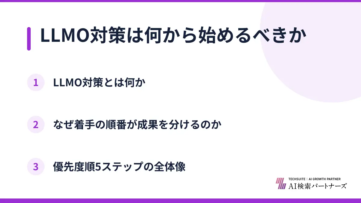 LLMO対策は何から始めるべきか