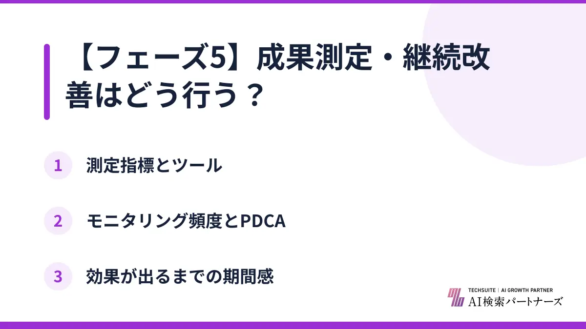 【フェーズ5】成果測定・継続改善はどう行う？