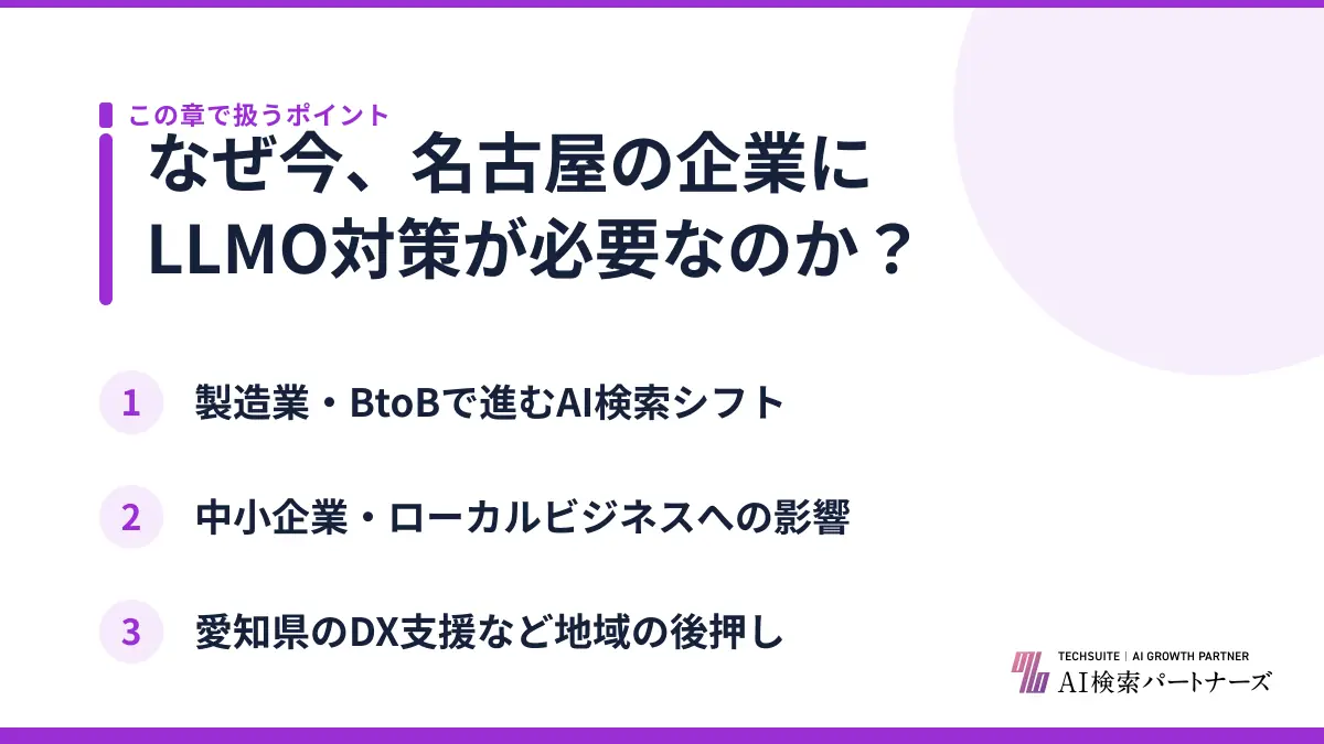 なぜ今、名古屋の企業にLLMO対策が必要なのか？