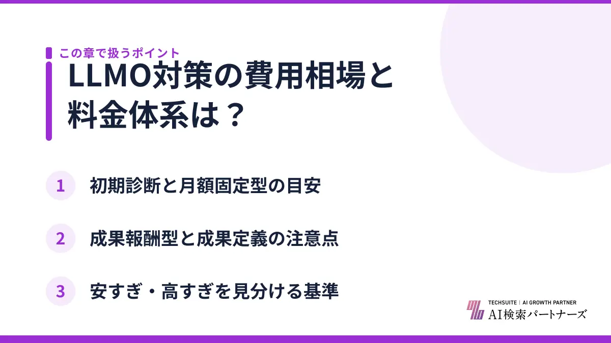 LLMO対策の費用相場と料金体系は？