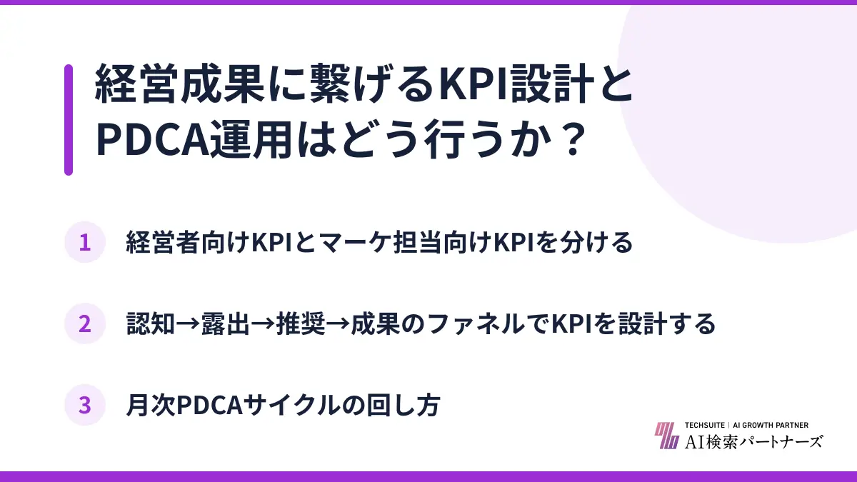 経営成果に繋げるKPI設計とPDCA運用はどう行うか?