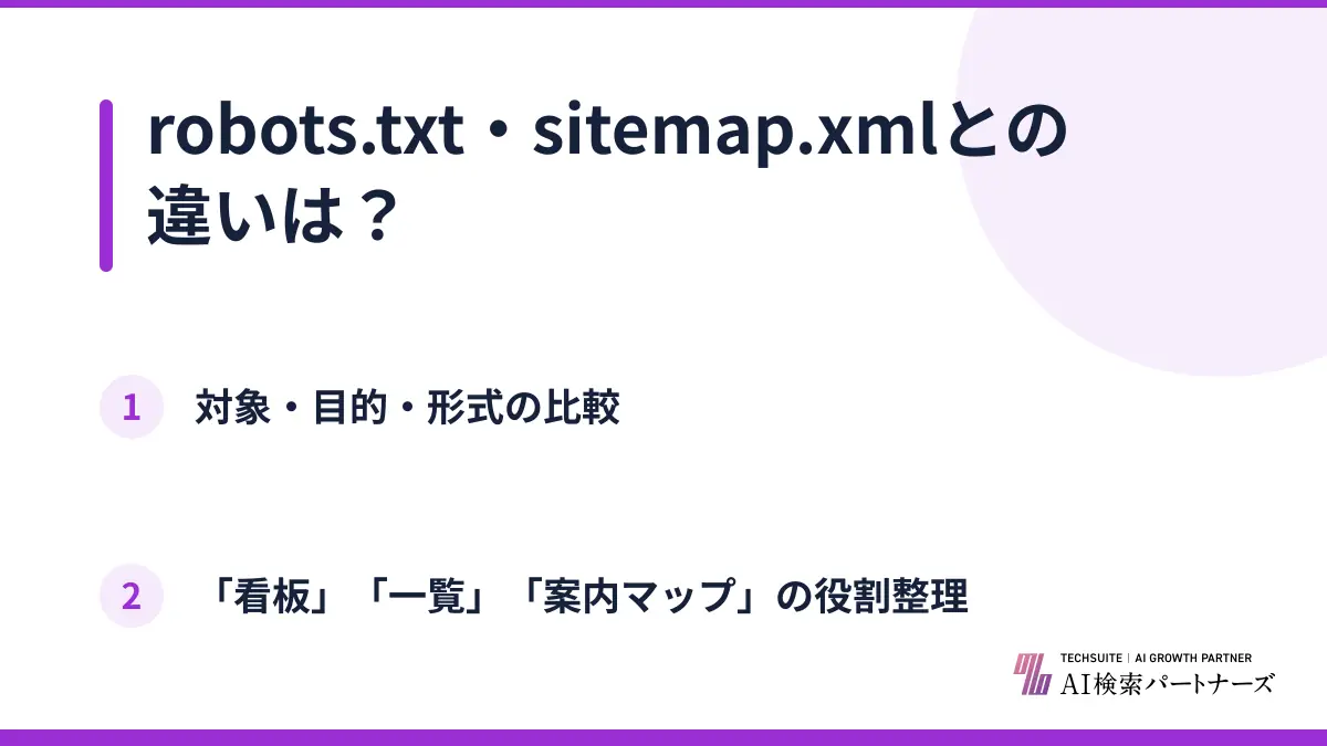 robots.txt・sitemap.xmlとの違いは？