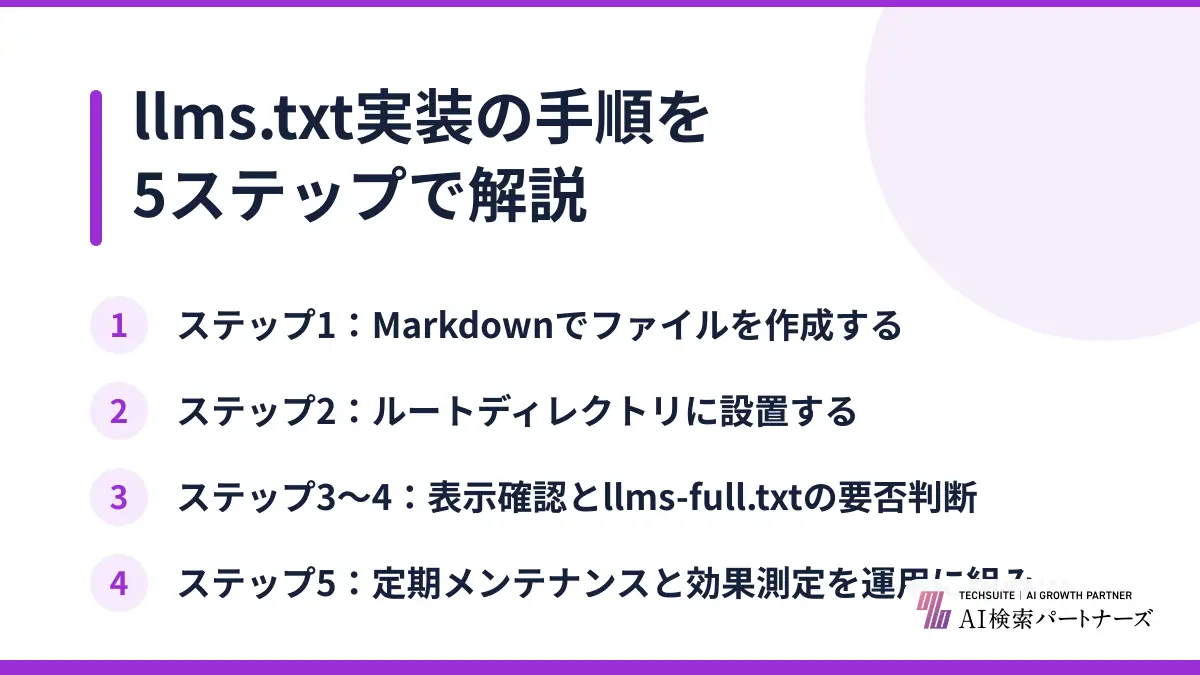 llms.txt実装の手順を5ステップで解説