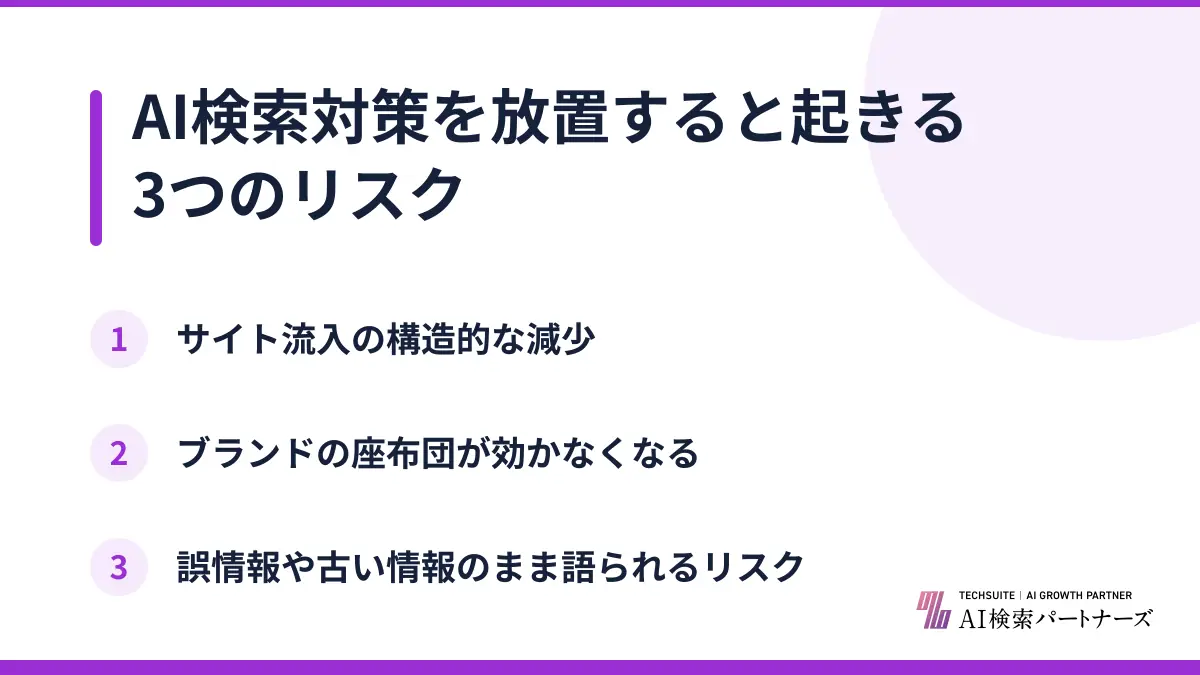 AI検索対策を放置すると起きる3つのリスク