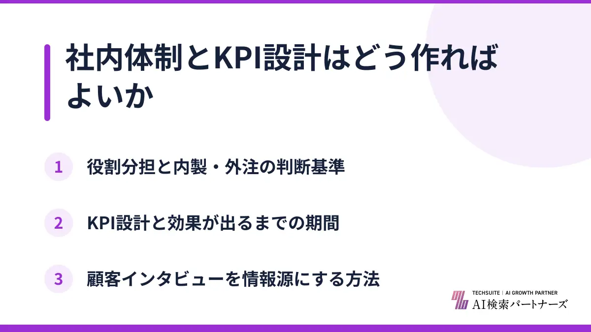 社内体制とKPI設計はどう作ればよいか