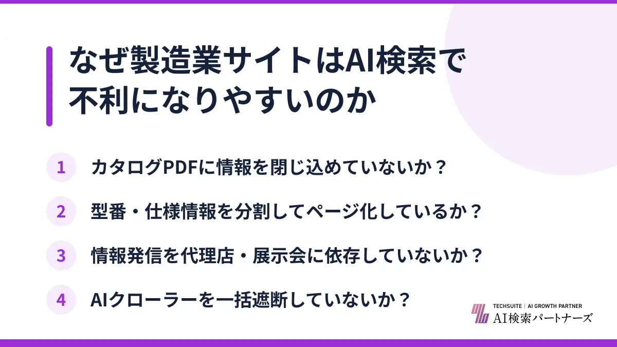 なぜ製造業サイトはAI検索で不利になりやすいのか
