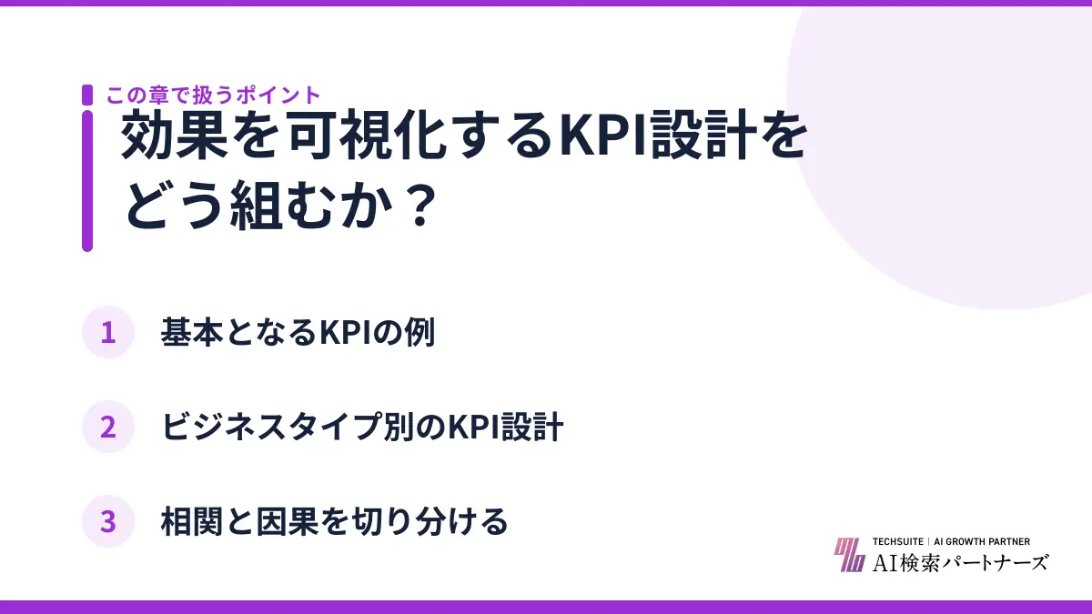 効果を可視化するKPI設計をどう組むか？