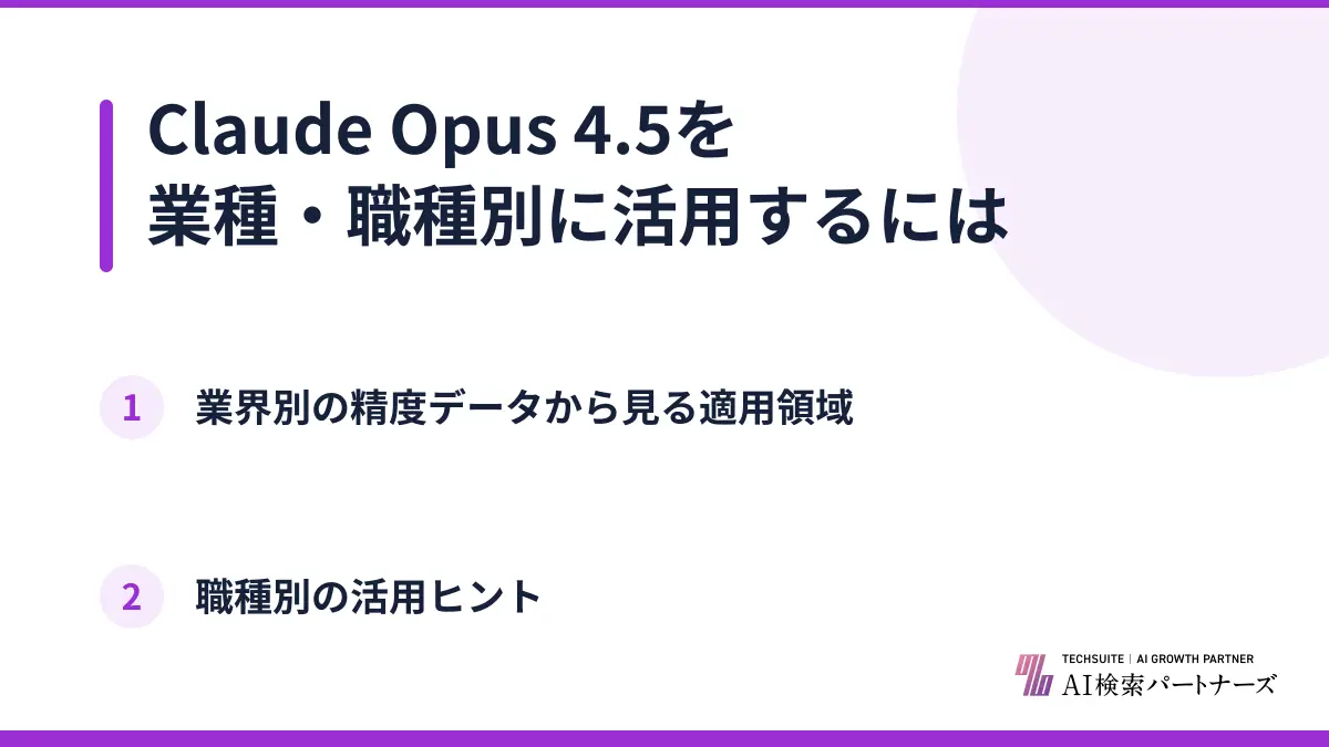 Claude Opus 4.5を業種・職種別に活用するには