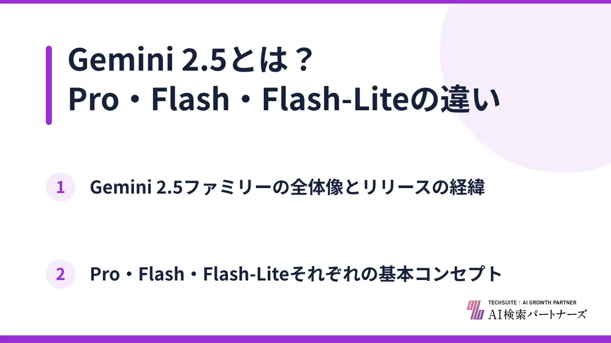 Gemini 2.5とは？Pro・Flash・Flash-Liteの違い