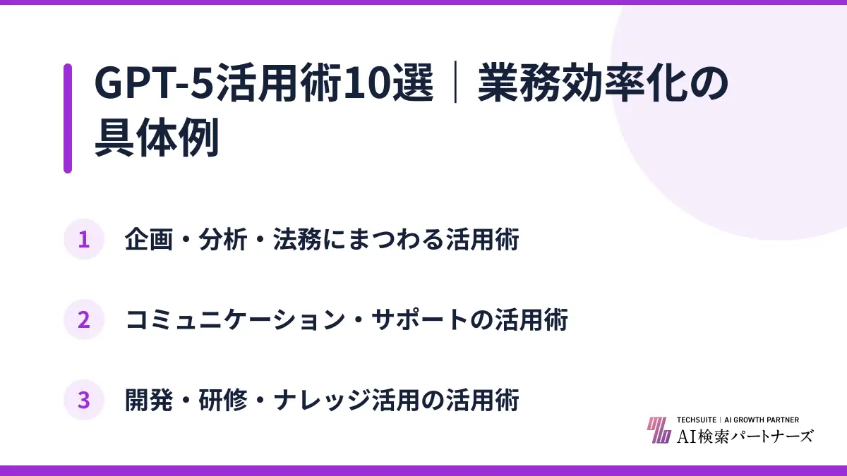 GPT-5活用術10選｜業務効率化の具体例