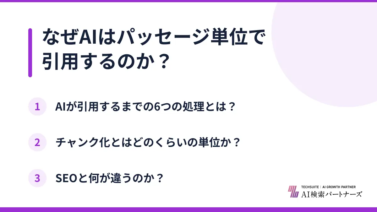 なぜAIはパッセージ単位で引用するのか？