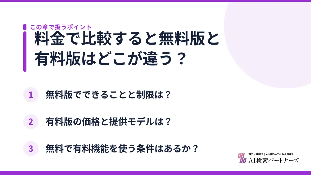 料金で比較すると無料版と有料版はどこが違う？