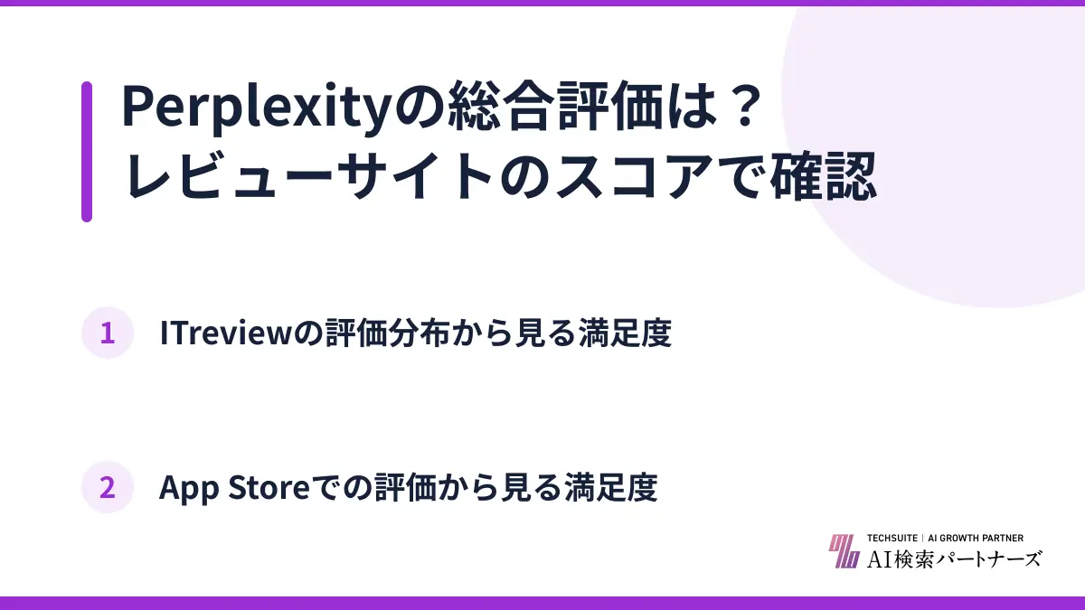 Perplexityの総合評価は?レビューサイトのスコアで確認
