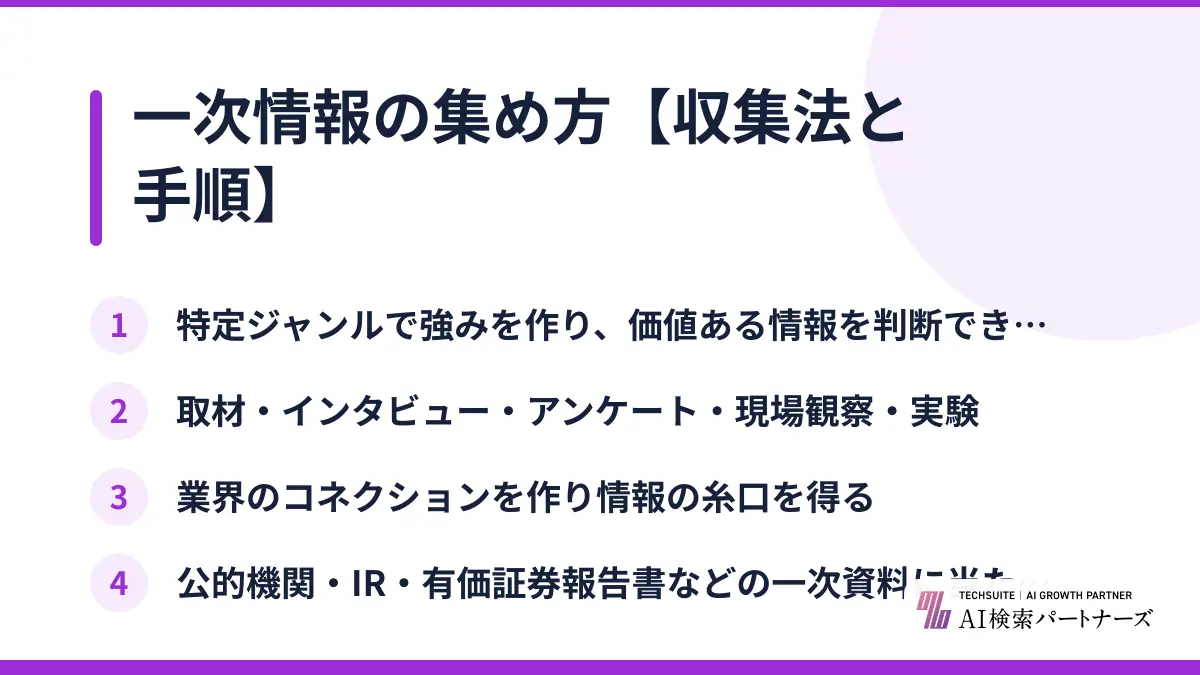 一次情報の集め方【収集法と手順】
