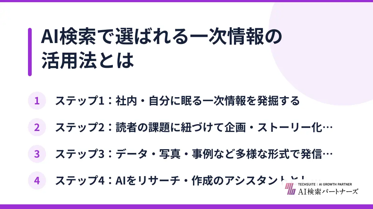 AI検索で選ばれる一次情報の活用法とは