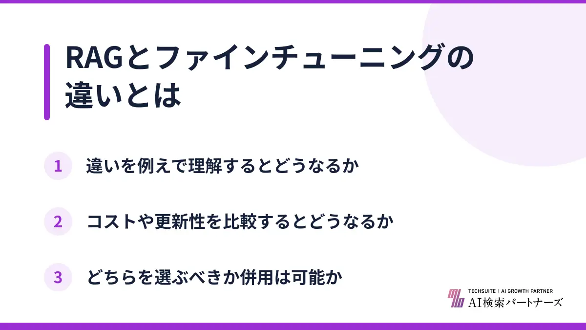 RAGとファインチューニングの違いとは