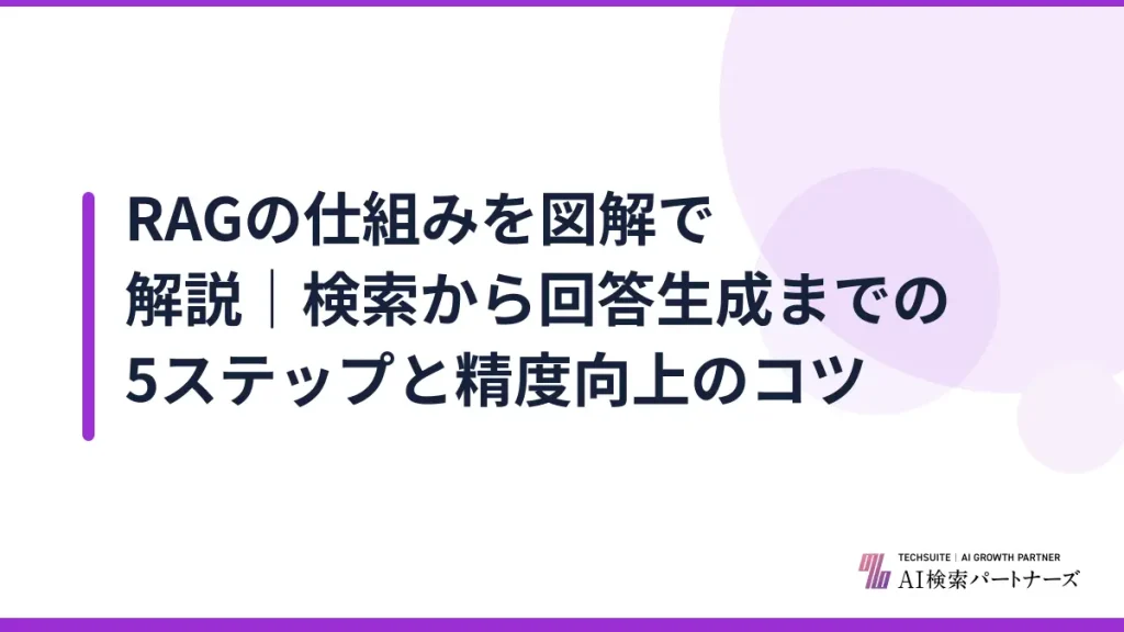 RAGの仕組みを図解で解説｜検索から回答生成までの5ステップと精度向上のコツ