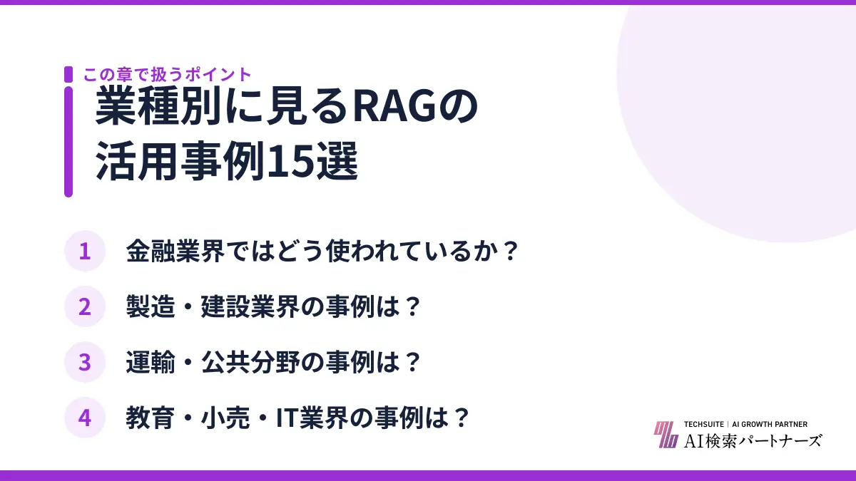 業種別に見るRAGの活用事例15選