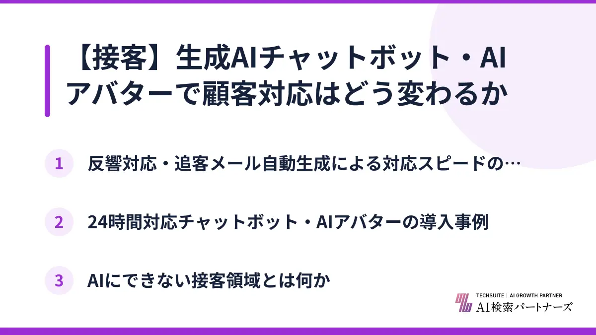 【接客】生成AIチャットボット・AIアバターで顧客対応はどう変わるか