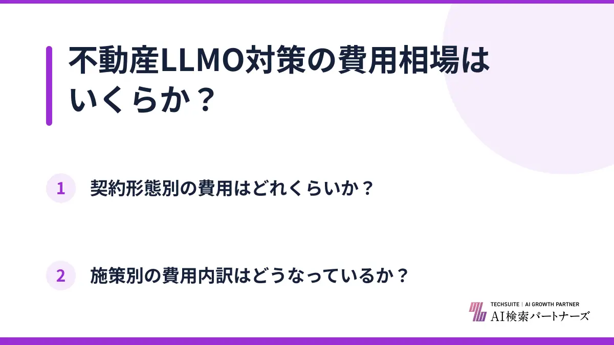 不動産LLMO対策の費用相場はいくらか?