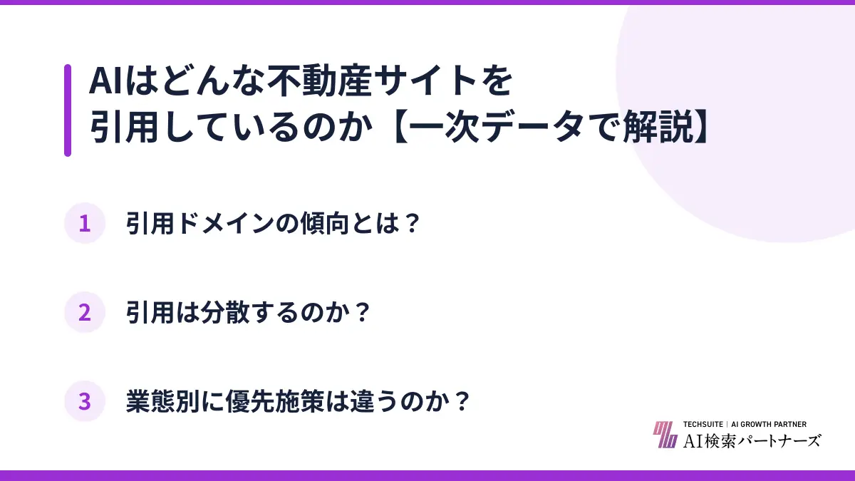 AIはどんな不動産サイトを引用しているのか【一次データで解説】
