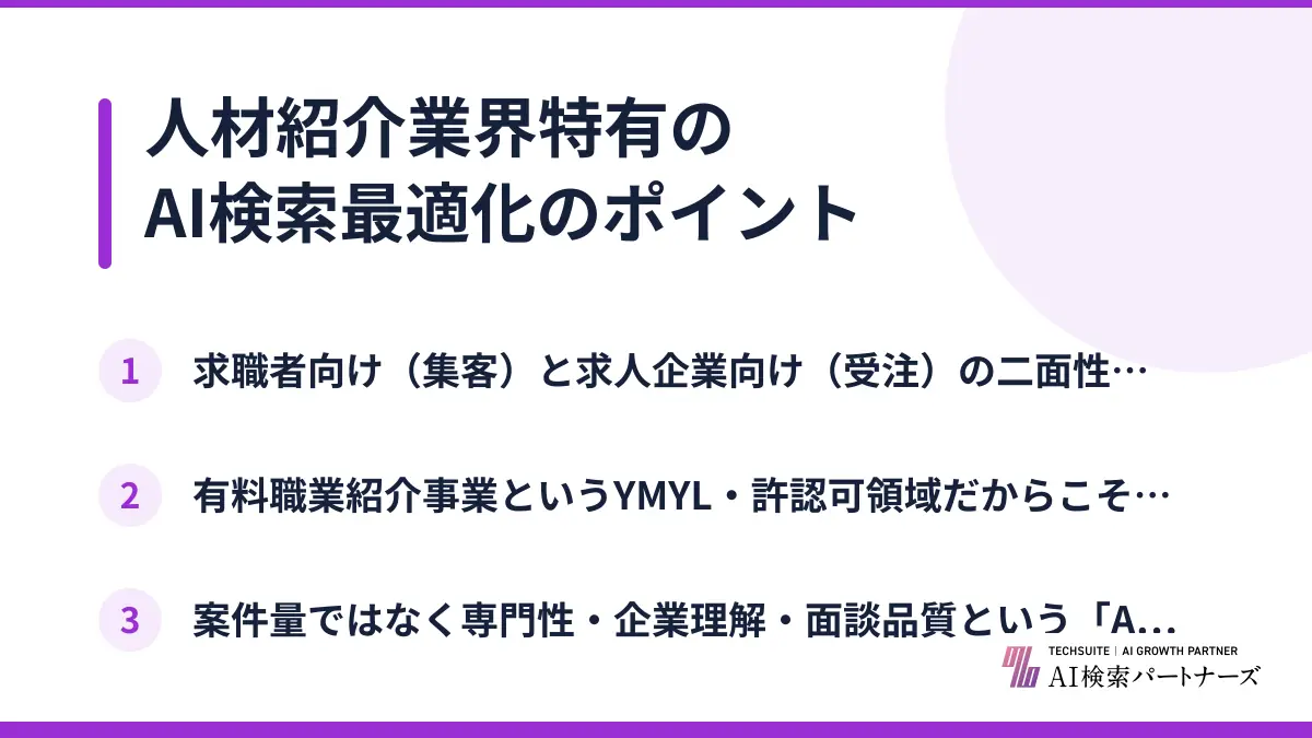 人材紹介業界特有のAI検索最適化のポイント