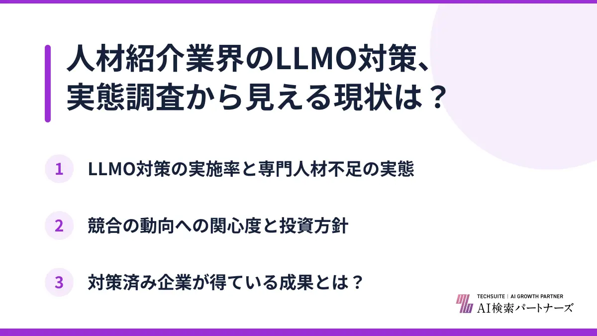 人材紹介業界のLLMO対策、実態調査から見える現状は？
