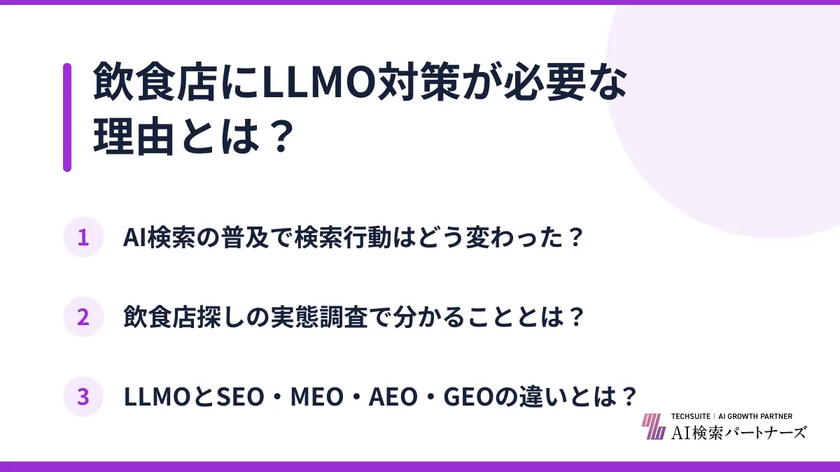 飲食店にLLMO対策が必要な理由とは？