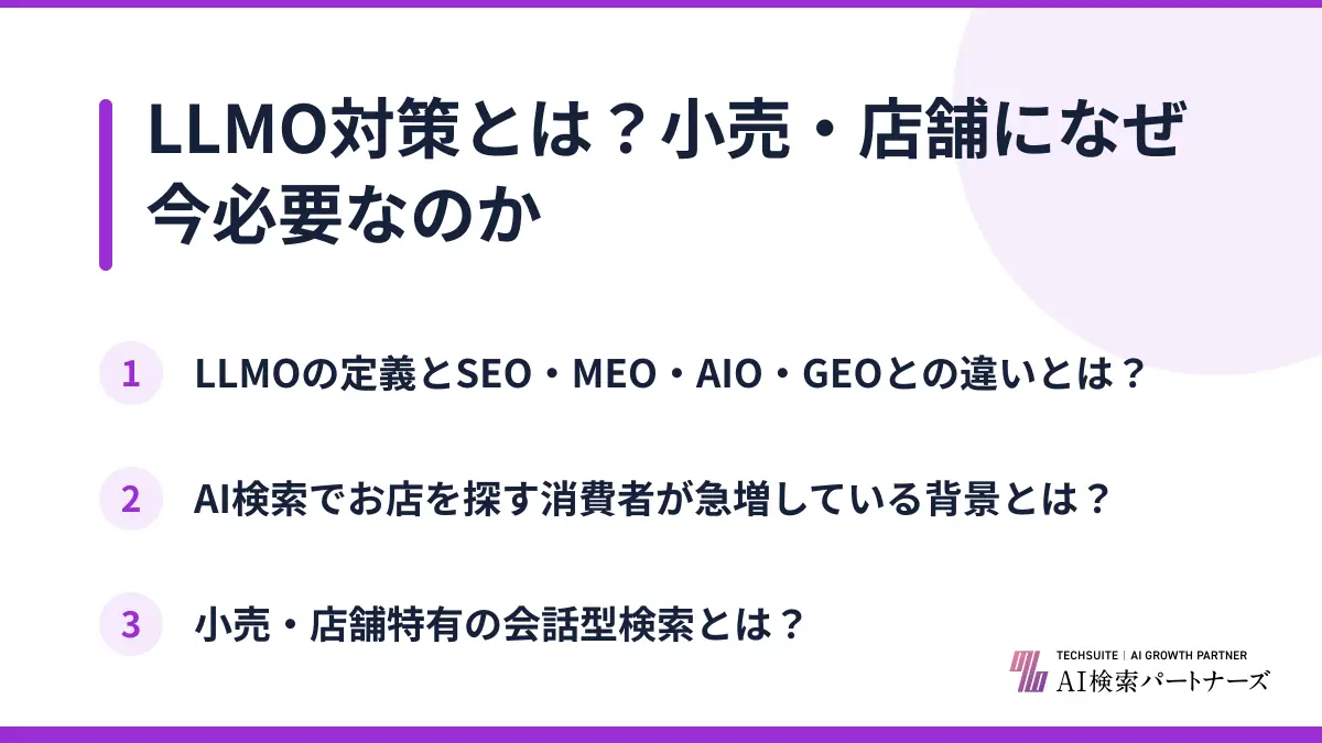 LLMO対策とは?小売・店舗になぜ今必要なのか