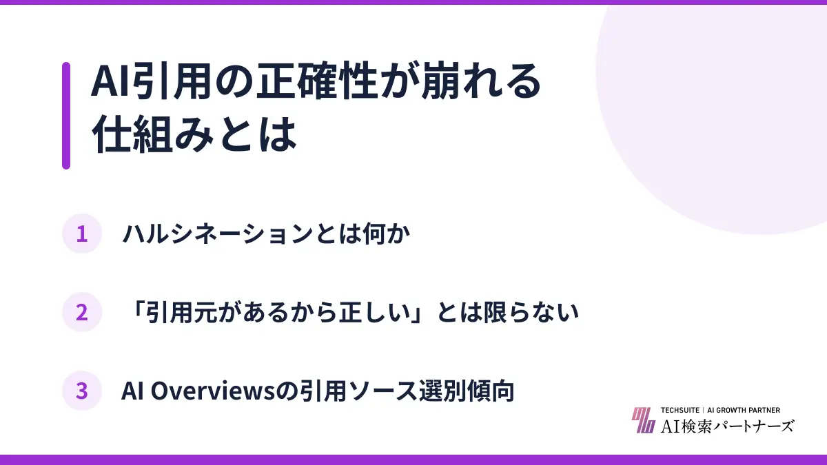 AI引用の正確性が崩れる仕組みとは