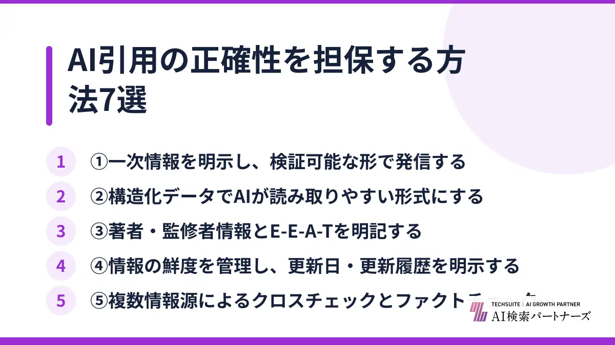 AI引用の正確性を担保する方法7選