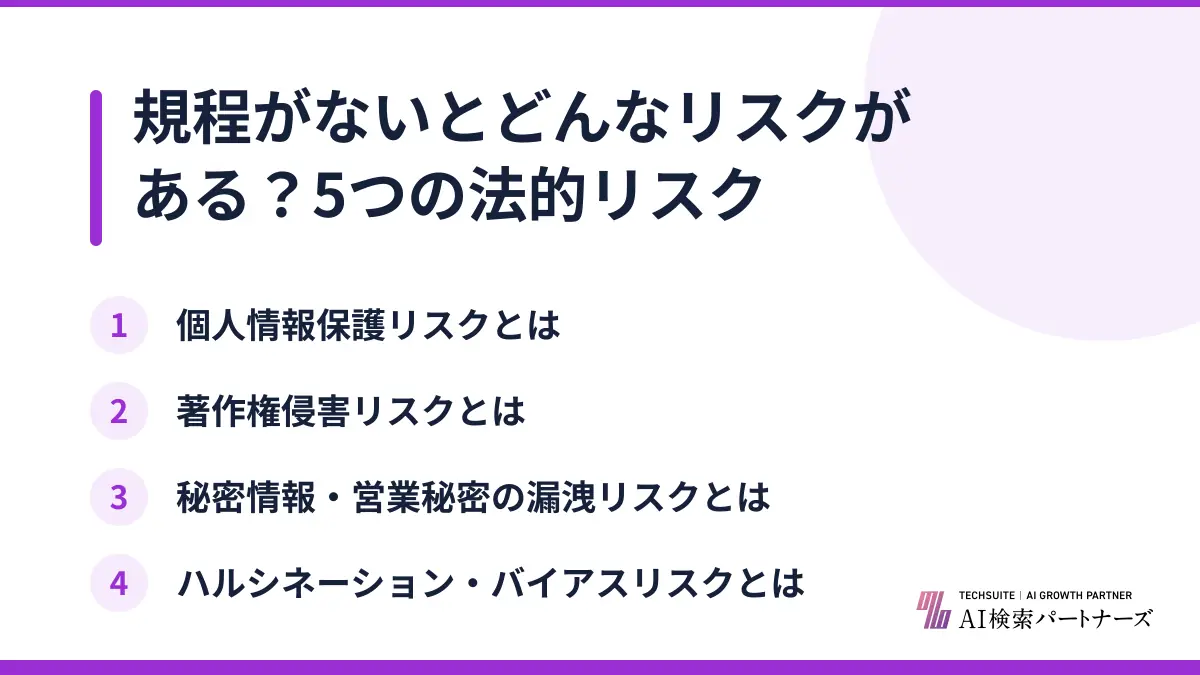 規程がないとどんなリスクがある?5つの法的リスク