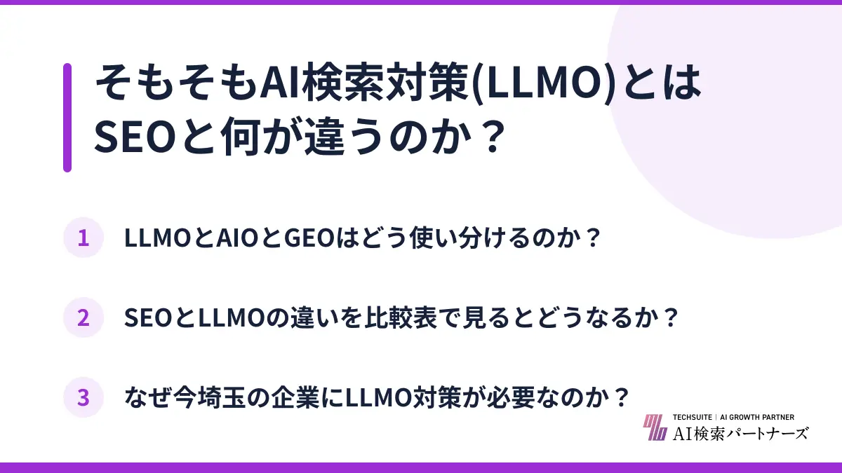 そもそもAI検索対策(LLMO)とはSEOと何が違うのか?