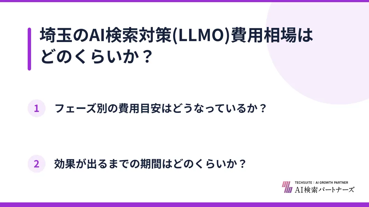 埼玉のAI検索対策(LLMO)費用相場はどのくらいか?