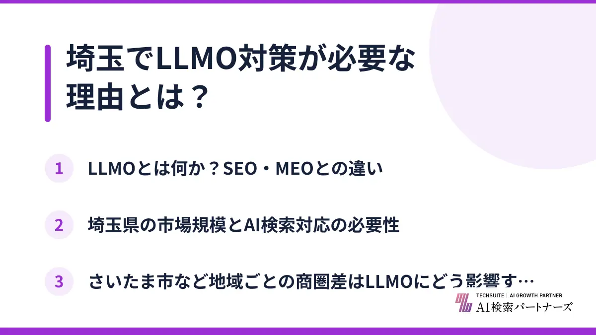 埼玉でLLMO対策が必要な理由とは?