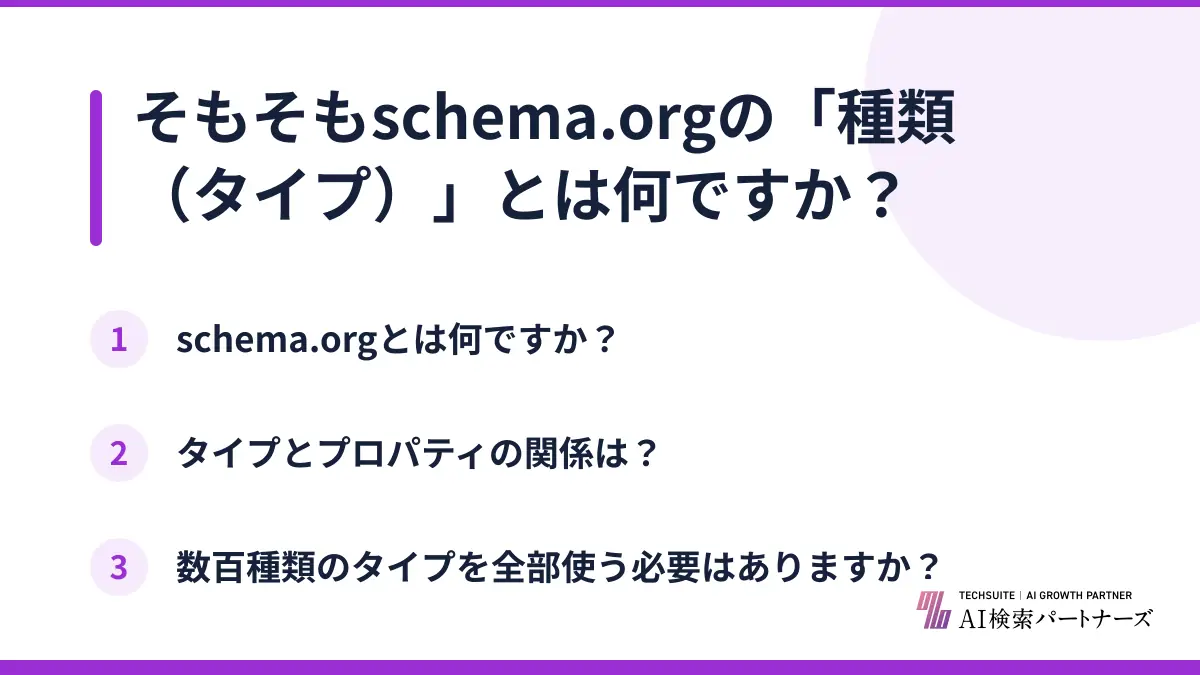 そもそもschema.orgの「種類（タイプ）」とは何ですか？