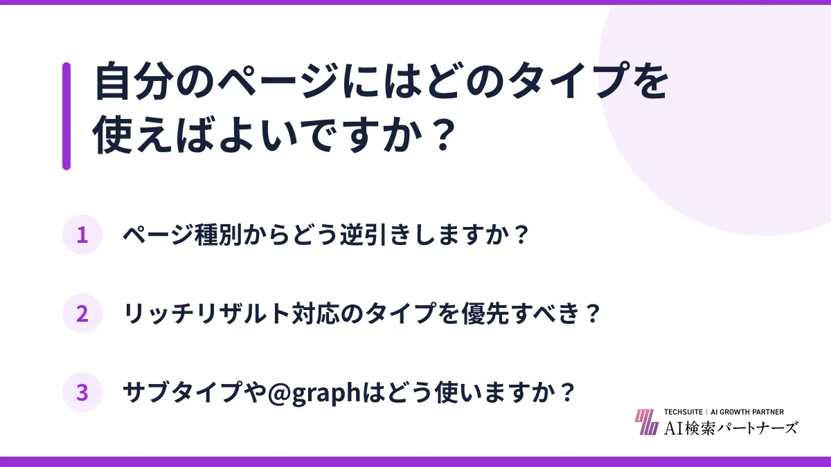 自分のページにはどのタイプを使えばよいですか？