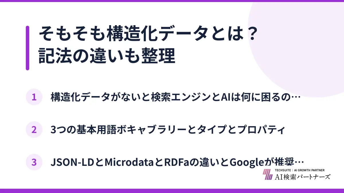 そもそも構造化データとは？記法の違いも整理