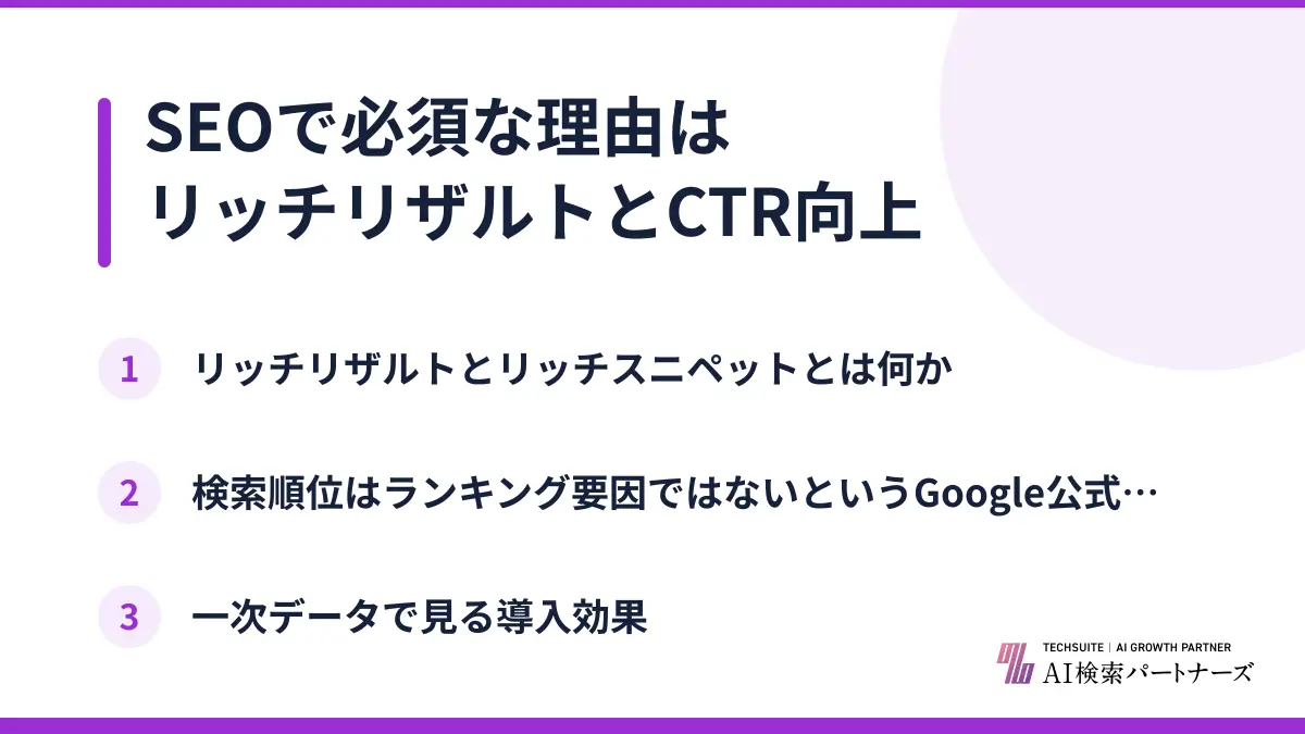 SEOで必須な理由はリッチリザルトとCTR向上