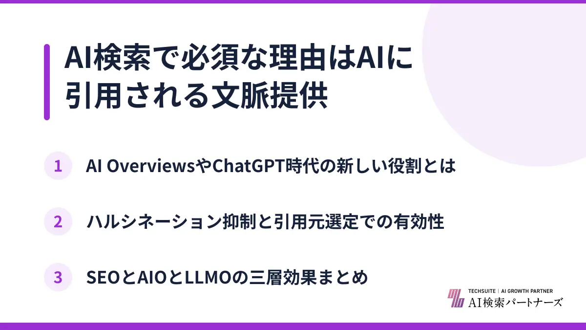 AI検索で必須な理由はAIに引用される文脈提供