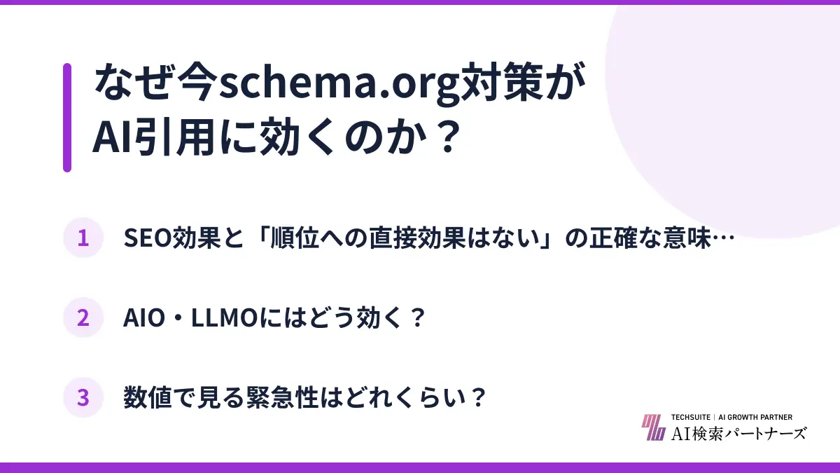 なぜ今schema.org対策がAI引用に効くのか？