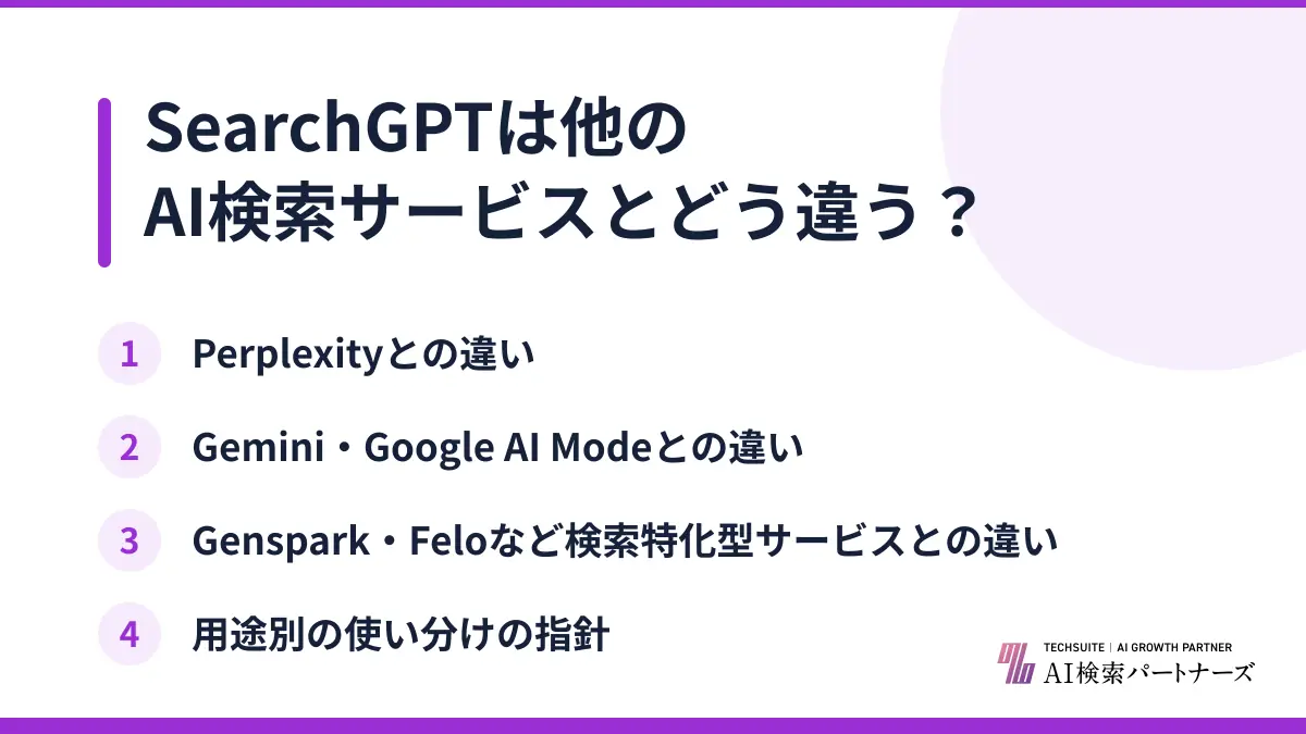 SearchGPTは他のAI検索サービスとどう違う？
