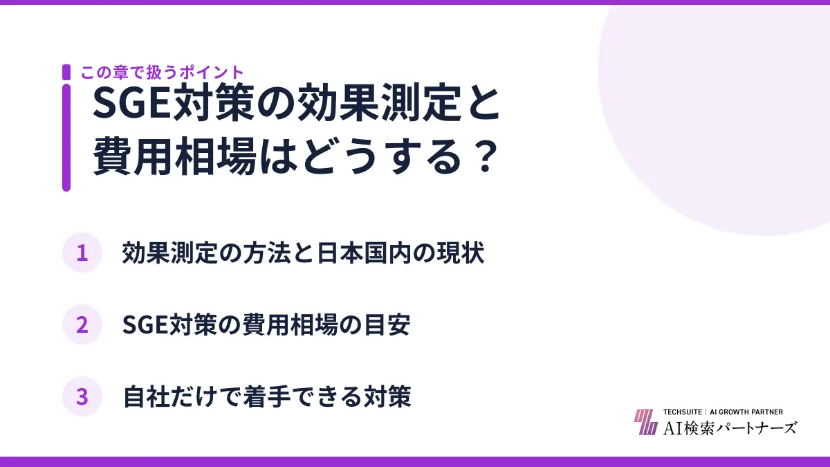 SGE対策の効果測定と費用相場はどうする？