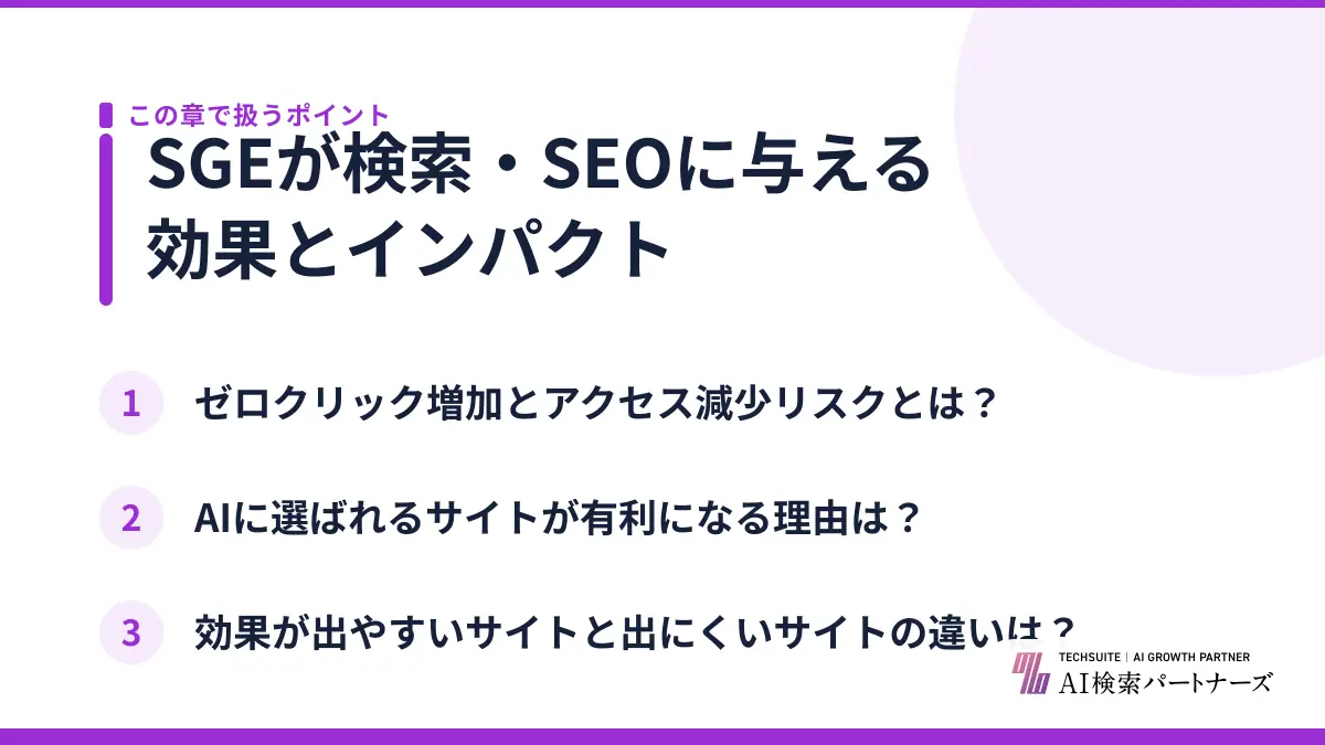 SGEが検索・SEOに与える効果とインパクト
