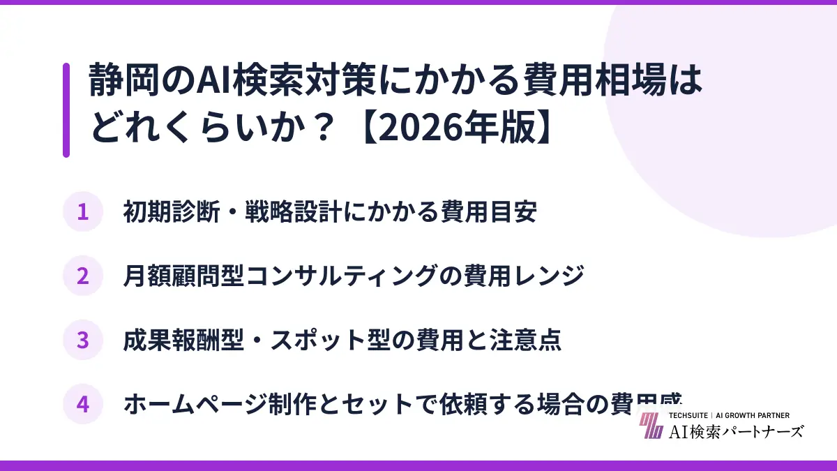 静岡のAI検索対策にかかる費用相場はどれくらいか？【2026年版】