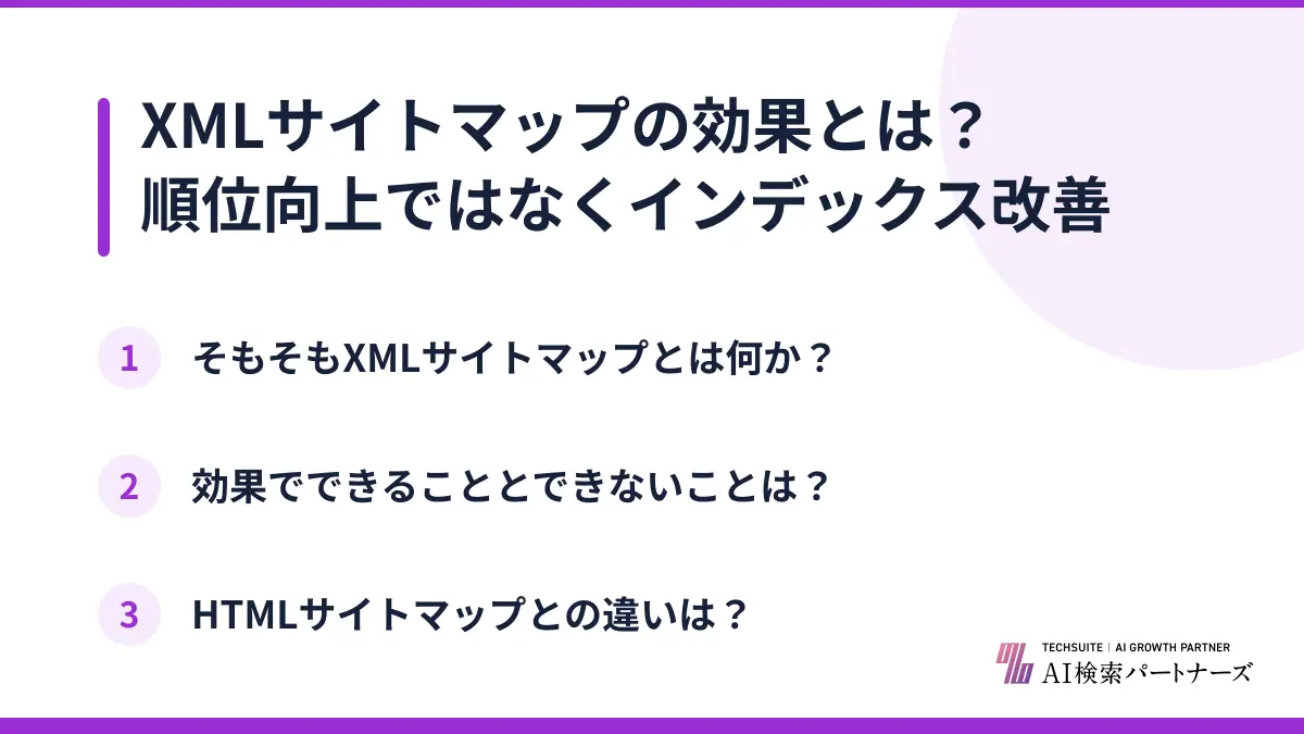 XMLサイトマップの効果とは?順位向上ではなくインデックス改善