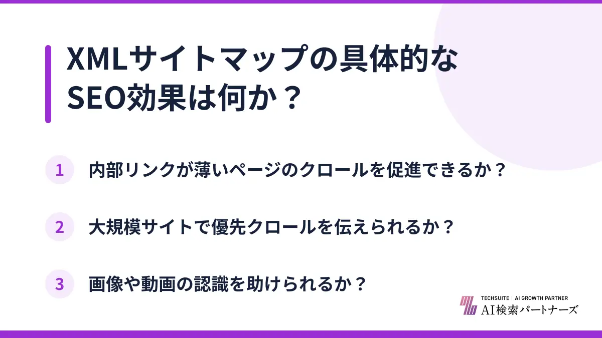 XMLサイトマップの具体的なSEO効果は何か?