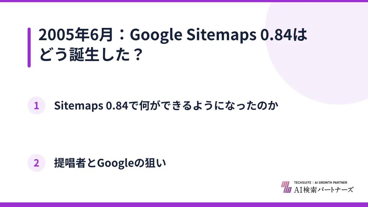 2005年6月：Google Sitemaps 0.84はどう誕生した？