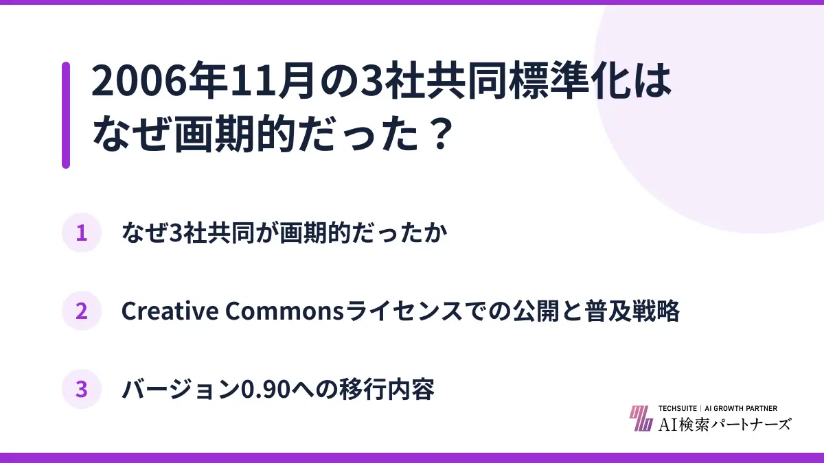 2006年11月の3社共同標準化はなぜ画期的だった？